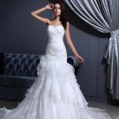 Yarn Beading Ruffle Sweetheart Cathedral Train Mermaid Wedding Dresses