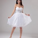 Yarn Pleated Applique Beading Sweetheart Thigh Length Little Black Cocktail Dress