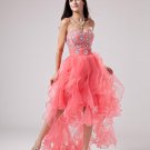 Yarn Ruffle Beading Sweetheart Ankle Length Prom Cocktail Dresses