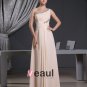 Fashion Chiffon Charmeuse Silk Beaded Pleated One Shoulder Court Train Sleeveless Women Evening Dres