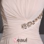 Fashion Chiffon Charmeuse Silk Beaded Pleated One Shoulder Court Train Sleeveless Women Evening Dres
