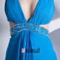 Chiffon Beading V Neck Ankle Length Evening Dresses