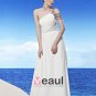 Strapless One Shoulder Beading Sleeveless Backless Floor Length Chiffon Woman Evening Dresses