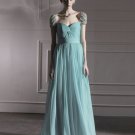 Silk Tulle Charmeuse Portrait Bead Floor Length Evening Dress
