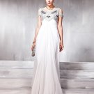 Silk Sequins Tulle Charmeuse Shoulder Straps Beading Floor Length Evening Dresses