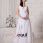 Solid Sleeveless Sleeveless V Neck Zipper Back Chiffon Evening Dresses