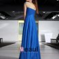 Round Neck Ruffle Beaded Chiffon Floor Length Evening Dresses