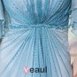 Ruffles Sleeve Round Neck Floor Length Beading Empire Tencel Woman Evening Dress