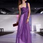 Sexy Ruffle Beaded Chiffon One Shoulder Floor Length Evening Dresses