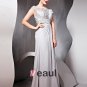 Tulle Chiffon Charmeuse Beading Square Neck Floor Length Evening Dresses
