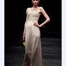 Oblique V Collar Floor-length Composite Filament Evening Dress