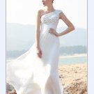 Sloping Tencel Satin Floor-length Women's Evening Dress