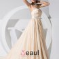 Sweetheart Sleeveless Zipper Floor Length Ruffle Elastic Silk Like Satin Chiffon Silk Woman Celebrit