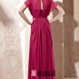 Scoop Neck Beading Ruffle Shorts Sleeve Zipper Floor Length Charmeuse Woman Evening Dress