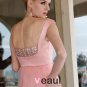 Charmeuse Rhinestone Mesh Pleated Beading Square Neck Ankle Length Evening Dresses