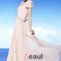Round Neck Draped Wrap Shoulder Beading Sleeveless Floor Length Tencel Woman Evening Dresses