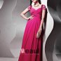 Beaded Sequin Tulle Charmeuse Chiffon V Neck Floor Length Evening Dresses