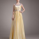 Elegant Beading Ruffles Scoop Floor Length Charmeuse Evening Dress