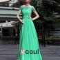 Tencel Chiffon Scoop Drape Hollow Floor Length Evening Dresses