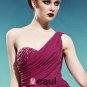 Sweetheart One Shoulder Beading Ruffle Sleeveless Backless Floor Length Charmeuse Woman Evening Dres