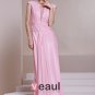 Fashion Tencel Charmeuse Gauze Beaded Boat Neck Sleeveless Floor Length Evening Dress