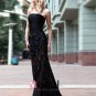 Strapless Pleated Satin Floor Length Evening Dresses