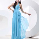 Stylish Halter Chiffon Floor Length Cheap Evening Dresses