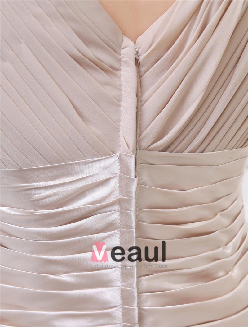 Short Sleeves V-neck Applique Chiffon A-Line Dress Regency main image 1
