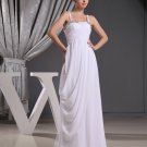 Fashion Chiffon Charmeuse Silk Beaded Pleated Spaghetti Straps Floor Length Sleeveless Women Evening