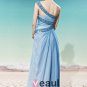 One Shoulder Sequin Sleeveless Backless Floor Length Tencel Woman Evening Dresses
