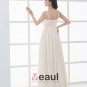 Chiffon Beading Spaghetti Straps Sweep Floor Fength Prom Dresses