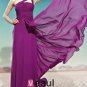 Strapless One Shoulder Beading Decorated Sleeveless Backless Floor Length Charmeuse Woman Evening Dr