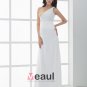 Chiffon Applique Beads One Shoulder Floor Length Prom Dress
