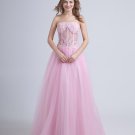 Tulle Satin Strapless Ankle Length Prom Dresses