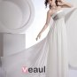 Empire Strapless Watteau Train Chiffon Satin Paris Hilton Celebrity Dress