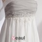 Empire Strapless Watteau Train Chiffon Satin Paris Hilton Celebrity Dress