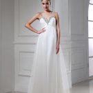 Spaghetti Strap Ruffle Tulle Ankle Length Evening Dresses