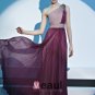 One Shoulder Pleated Beading Floor Length Georgette Woman Evening Dress
