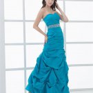 Ruffle Sweetheart Floor-Length Taffeta Womens Evening Dress