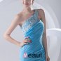 Chiffon Ruffle Beadings Applique One Shoulder Sleeveless Backless Floor Length Pleated Evening Dress
