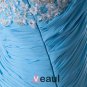 Chiffon Ruffle Beadings Applique One Shoulder Sleeveless Backless Floor Length Pleated Evening Dress