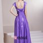 Sabrina Neckline Capped Sleeve Floor Length Beading Tencel Empire Woman Evening Dress