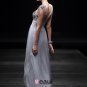 Empire V Neck Sleeveless Floor Length Bead Satin Evening Dresses