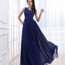 Ruffle beaded Chiffon One Shoulder Ankle Length Plus Size Evening Dresses