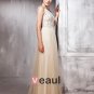 Diamond Tulle Charmeuse Beading Pleated One Shoulder Floor Length Evening Dresses