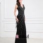 Junoesque Tulle V Neck Floor Length Sheath Women's Evening Dress