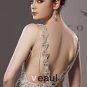 V Neck Floor Length Beading Tulle Woman Evening Dress