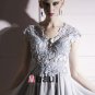 Cloth Tulle Charmeuse V-neck Bead Floor Length Evening Dress