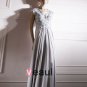 Cloth Tulle Charmeuse V-neck Bead Floor Length Evening Dress
