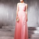 Charmeuse Tulle Beading One Shoulder Floor Length Evening Dresses